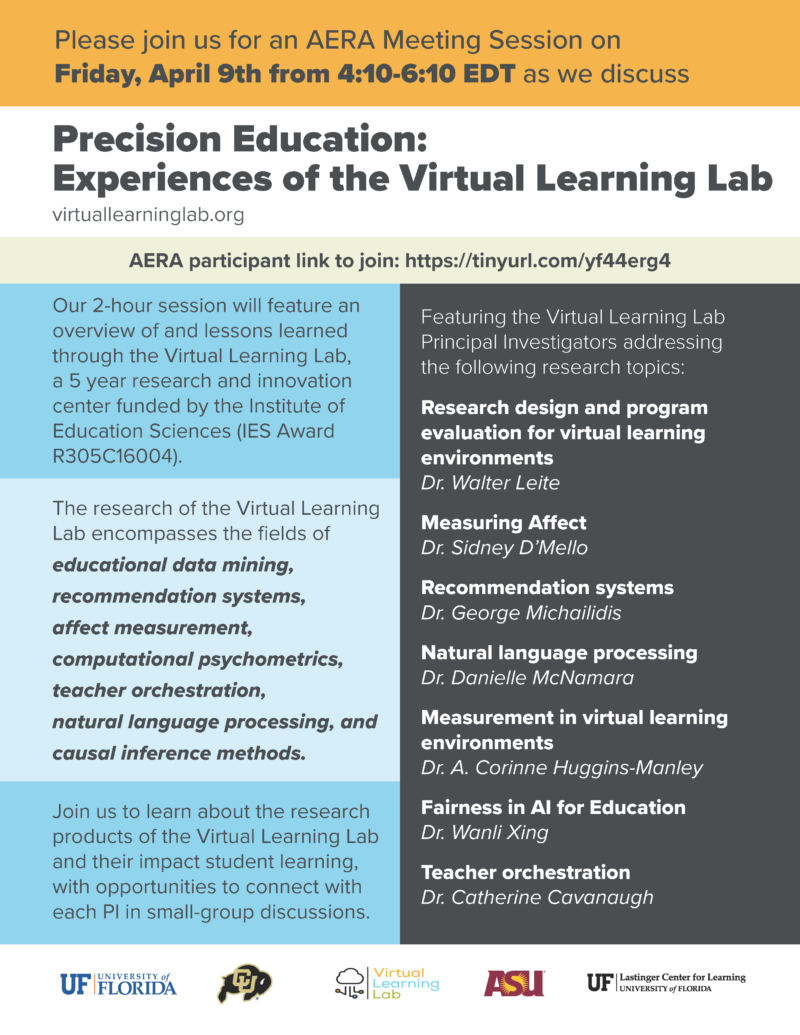 American Educational Research Association (AERA) VLL flyer